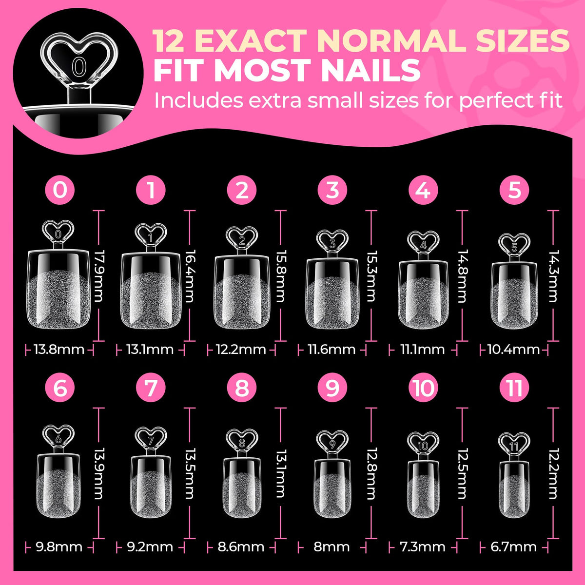 UNA GELLA Almond Gel Nail Tips 504PCS Pre-Etched Clear Fake Nails Tips