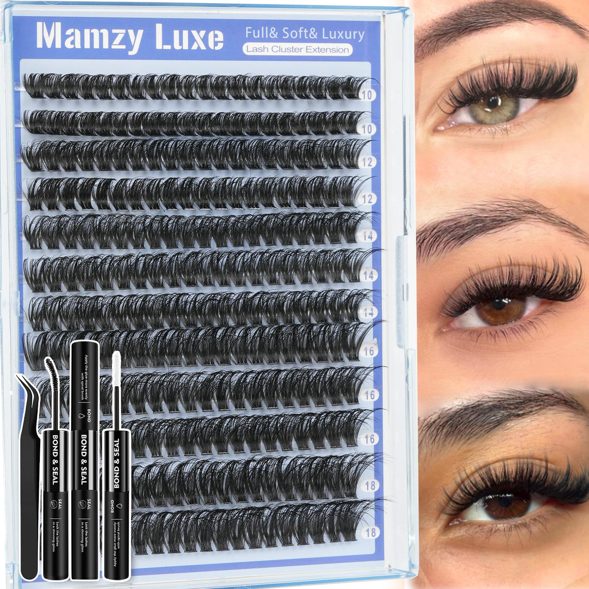 Lash Clusters Wispy 80D Eyelash Clusters 10-18mm Fluff Cluster Eyelash Extensions D Curl No Plastic Feel Individual Lashes Extension 240 Pcs Versatile False Eyelashes Clusters