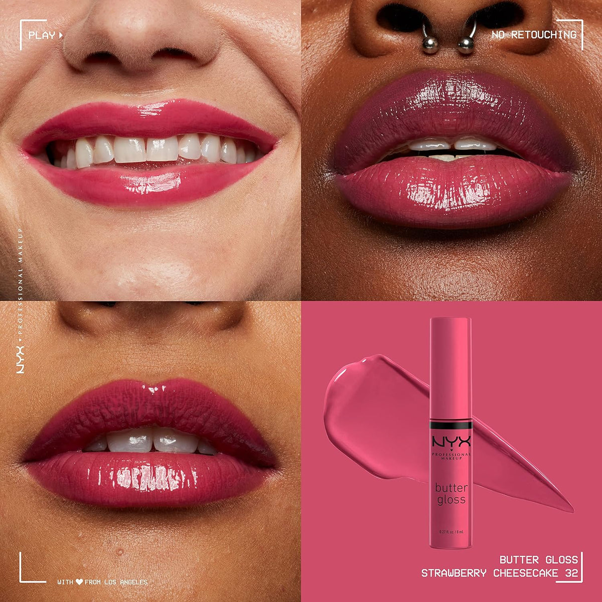 NYX PROFESSIONAL MAKEUP Butter Gloss, Non-Sticky Lip Gloss - Sugar Glass ,Clear