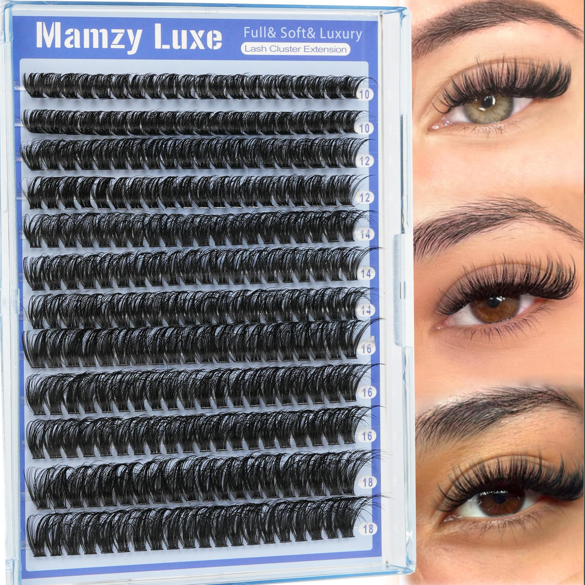 Lash Clusters Wispy 80D Eyelash Clusters 10-18mm Fluff Cluster Eyelash Extensions D Curl No Plastic Feel Individual Lashes Extension 240 Pcs Versatile False Eyelashes Clusters