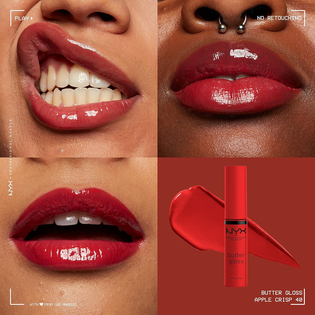 NYX PROFESSIONAL MAKEUP Butter Gloss, Non-Sticky Lip Gloss - Sugar Glass ,Clear