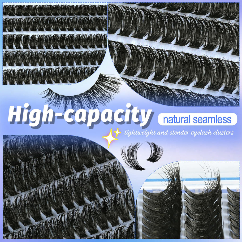 Lash Clusters Wispy 80D Eyelash Clusters 10-18mm Fluff Cluster Eyelash Extensions D Curl No Plastic Feel Individual Lashes Extension 240 Pcs Versatile False Eyelashes Clusters