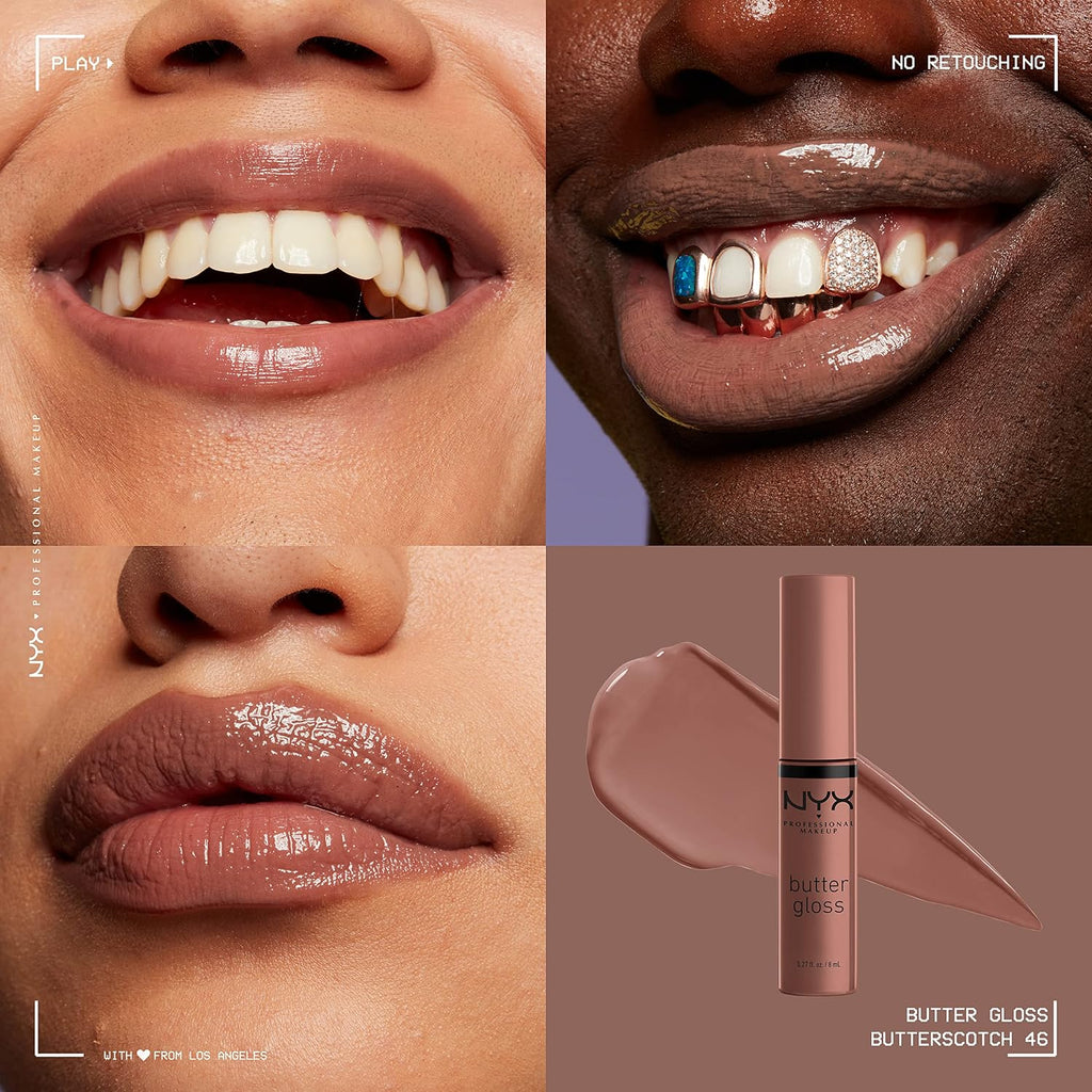 NYX PROFESSIONAL MAKEUP Butter Gloss, Non-Sticky Lip Gloss - Sugar Glass ,Clear
