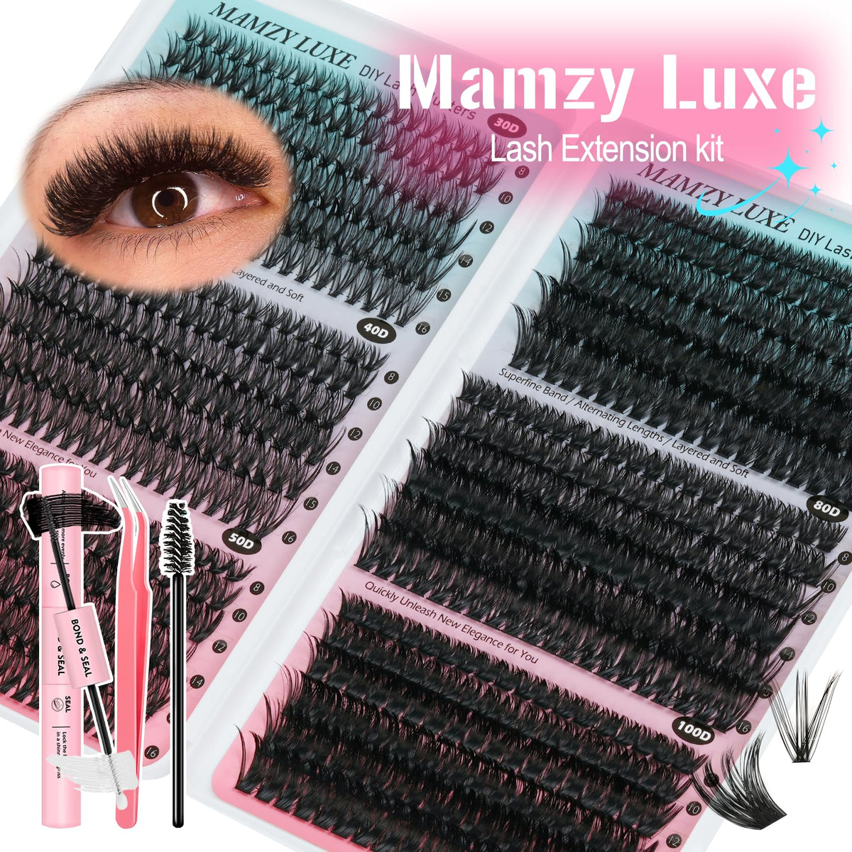 Lash Clusters Wispy 80D Eyelash Clusters 10-18mm Fluff Cluster Eyelash Extensions D Curl No Plastic Feel Individual Lashes Extension 240 Pcs Versatile False Eyelashes Clusters