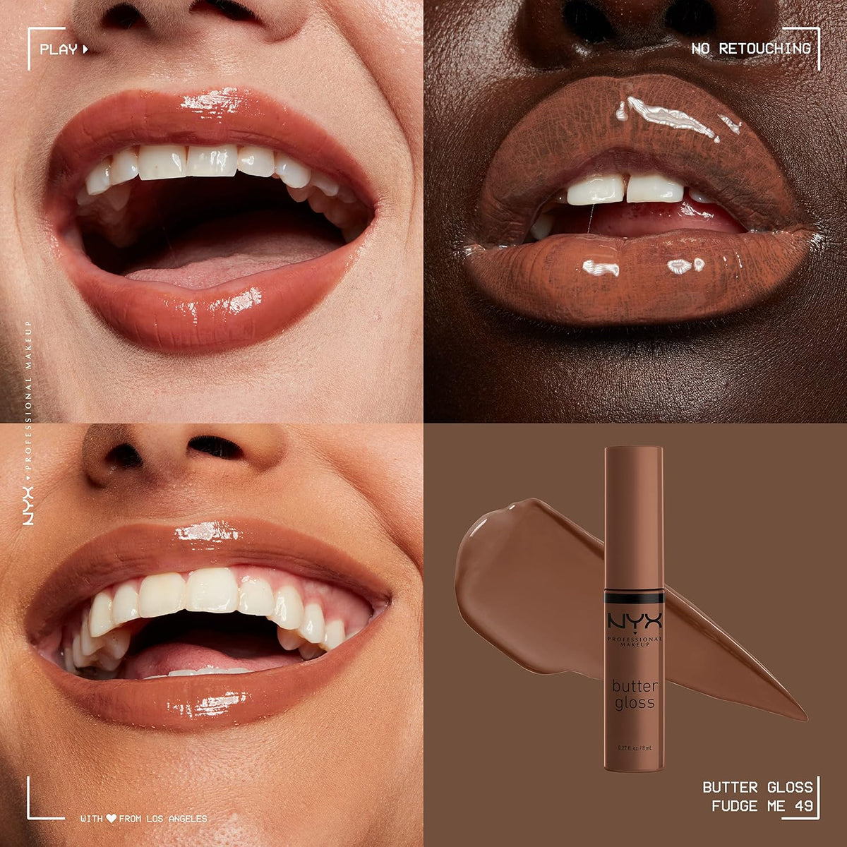 NYX PROFESSIONAL MAKEUP Butter Gloss, Non-Sticky Lip Gloss - Sugar Glass ,Clear